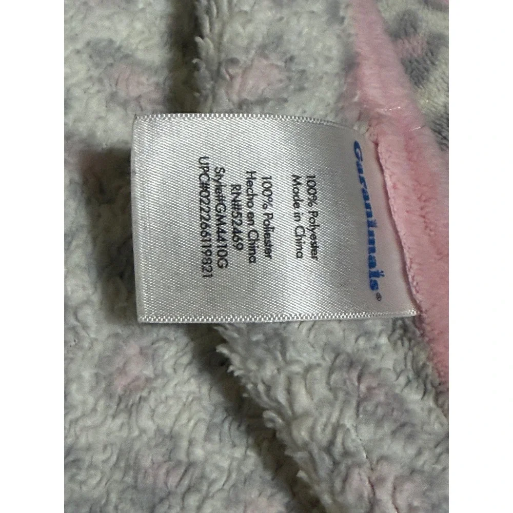Garanimals Baby Blanket Pink Grey Leopard Animal Print Plush Fleece GM4410G